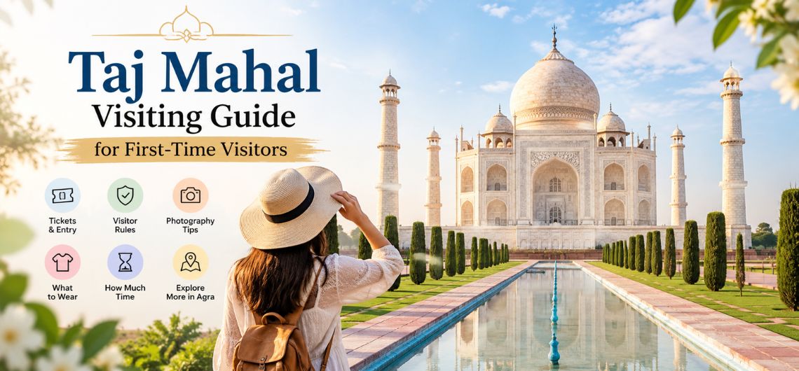 First-time visitor admiring the Taj Mahal in Agra, India